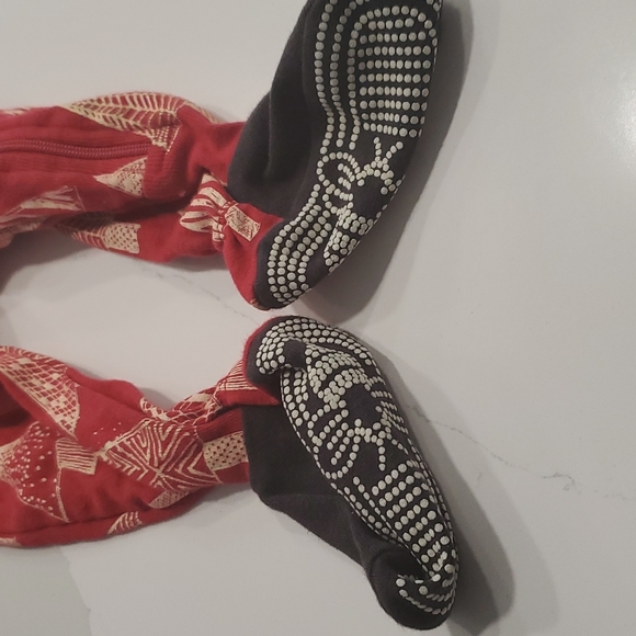 Burt's Bees Baby Zip-up Footie Holiday Pajamas 0-3 Months Newborn - Picture 4 of 6